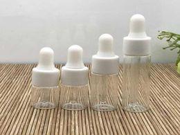 1ml 2ml 3ml 5ml mini glass dropper bottle,Empty glass vial bottle clear Essential oil dropper refillable bottle