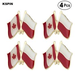 Canada & Poland Friendship Flag Pin Lapel Pin Badge Brooch Icons 4PC