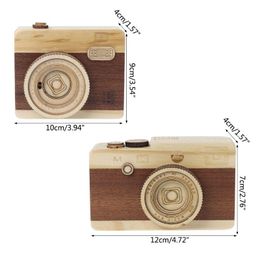 new 2019 Wooden Music Box Retro Camera Design Classical Melody Birthday Home Decoration Vocal Toys Christmas Gifts