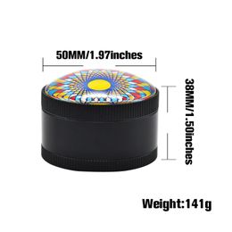 3D Metal Tobacco Smoking Herb Grinder 50mm 3 Layers Camouflage With Magentic With Scraper Smoking Philtre Accessories