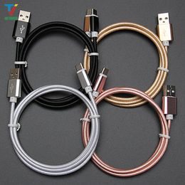 300pcs/lot good quality fast charger nylon braided cable for typeC for samsung huawei xiaomi Micro USB Cable 2A Fast Charger