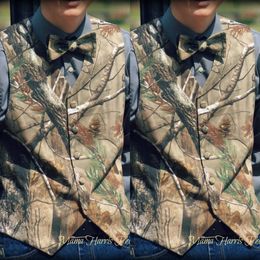 2019 New Fashion Camo Groom Vest Single Breasted Formal Tuxedo Vests For Wedding Free Shipping tweed Mens vest (Vest+Tie)