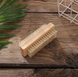 Double-sided Boar Bristles nail brush Natural environmental protection Cleaning Brush Wooden massage brush SN1450