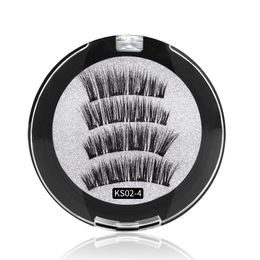 4 magnetic lashes makeup handmade reusable false eyelashes easy to apply no adhesive needed DHL free magnet fake lashes ML007