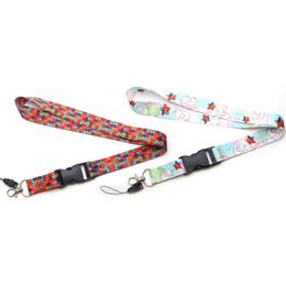 V181 Autism Awareness Jigsaw Puzzle Cartoon Straps Lanyard ID Badge Neck Straps Rope Chain Necklace Jewelry 1PCS