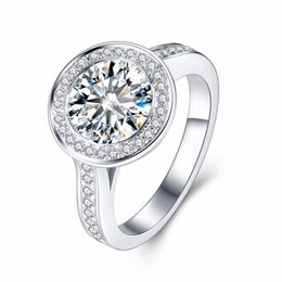 Diamond Ring 5 ct 11mm Round Cut Lab diamond solitaine in 14K 585 White Gold Engagement&Wedding for womens S200110