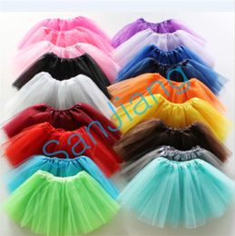 INS Summer Girls Tutu Skirt Summer Baby Pleated Gauzy Tutus Mini Bubble Skirts Solid Mesh Dresses Party Dance Ballet Dress Kids Cloth E3609