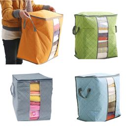 Large Capacity Foldable Multifunction bag Hot Selling Large Clothes Bedding Duvet Zipped Pillow Storage Bag Box Levert Dropship