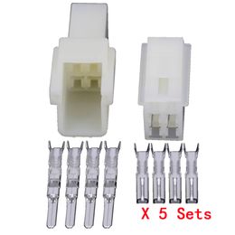5 Sets DJ7045-2.3-11/21 PA66 4 Pin Female and Male Automotive Electric Wire Cable Connector 6070-1011