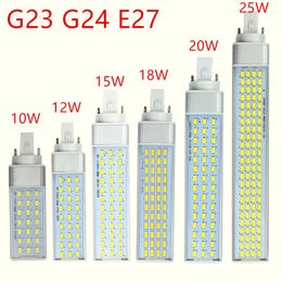 G23 G24 E27 LED Bulbs 10W 12W 15W 18W 20W 25W SMD5730 led Lights 85-265V Spotlight 180 Degree Horizontal Plug Light