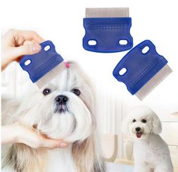 Pet Lice Comb Non Slip Handle Stainless Steel Pin Combs Grooming Cleaning Punny Nit Pet Louse Free Remover Brush Dog Flea Remedies LSK78