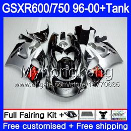 Body +Tank For SUZUKI SRAD GSXR 750 600 Black silver new GSXR600 96 97 98 99 00 291HM.26 GSXR-600 GSXR750 1996 1997 1998 1999 2000 Fairings