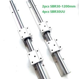 2pcs SBR30-1200mm linear guide /rail + 4pcs SBR30UU linear bearing blocks for cnc router parts