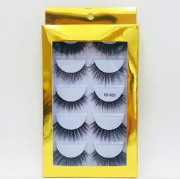 Drop shipping 5 pairs mink false eyelashes set natural long thick fake lashes handmade reusable eyelash extensions eye makeup 10 models