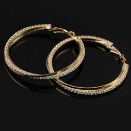 New Big Hoop Earring For Women Sale Fashion Big Round Hoop Earrings Simple Pierced Silver/Gold 2 Colours For Evening Party