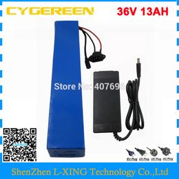 Free customs fee 36V 13AH lithium battery 36V 12.8AH ebike battery with PVC Case use for panasonic cell 15A BMS with 2A Charger