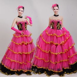 Festival celebration Dance Wear National stage costume for women carnival sexy colourful modern dancing dress