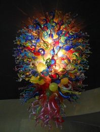 Multi Colored Luxury Flower Shape Lamps Ceiling Lights Hand Blown Glass Pendant Light Italian Chandelier Murano