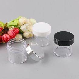 30g 30ml/1oz Refillable Plastic Screw Cap Lid with Clear Base Empty Cosmetic Jar for Nail Powder Bottle Eye Shadow Container LX8835