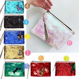 Fashion Wedding Evening Party Clutch Bag Mermaid Sequins Coin Wallet Purse Makeup Storage Bags Glitter DIY Sequin Bag 8 Colour