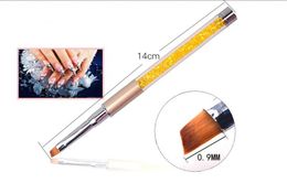 DHL Professional Nail Art Drawing Pen Brush Multi-Function Crystal Acrylic Nail Art Painting Brush High quality mane or fibe gel nails Brush