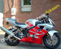 Moto Bodywork Parts For Honda Fairings CBR600F4i CBR600 F4i 01 02 03 CBR 600 Fairing kit Silver Red 2001 2002 2003 (Injection molding)