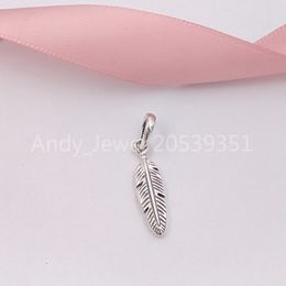 Andy Jewel Authentic 925 Sterling Silver Beads Spiritual Feather Pendant Charms Fits European Pandora Style Jewellery Bracelets & Necklace 397216