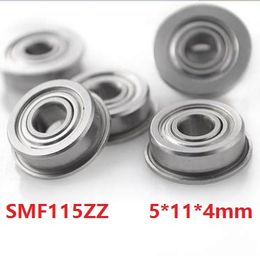 50pcs/lot Free shipping SMF115ZZ S MF115ZZ ABEC-5 5x11x4mm Flange Deep Groove Ball bearing shielded 5*11*4mm MF115 ZZ Z