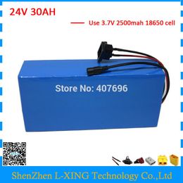 High capacity 24Volt Li ion battery pack 24v 30ah rechargeable battery with charger and 30A BMS Free customs fee