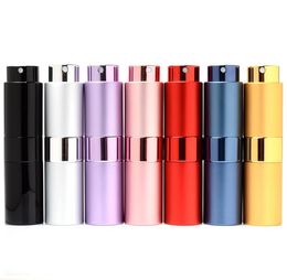 8ML 15ML Mini Portable Aluminum Telescop Refillable Perfume Bottle With Atomizer Empty Parfum Case With Gift Boxes For travel SN1000