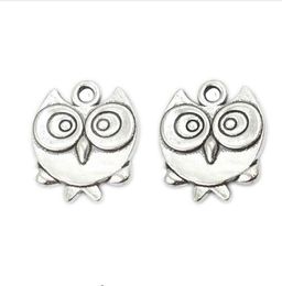 100pcs Tibetan Silver Plated Bird Owl Charms Pendants for Bracelet Necklace Jewellery Making DIY Handmade Craft 17x15mm