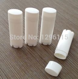 100pcs/lot 5ml oval shape lipstick tube, PP plastic 5g white lip stick container for cosmetic DIY
