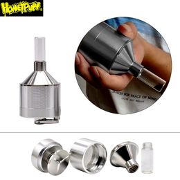 44/56mm Zinc Alloy Herb Grinder For Tobacco Metal Spice Press Crusher FOR VAPORIZER Metal Smoking Grinder With Glass Snuff Bottle