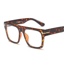 Wholesale- Women Men Female Male Eyeglasses Frame Square Metal Short Sight Myopia Flat Glasses Frame Wholesale
