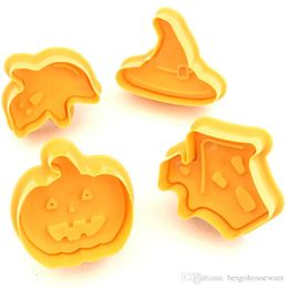 4Pcs Halloween Kürbis Geist Cookie Fondant Kuchen Dekoration Schneider Gussform