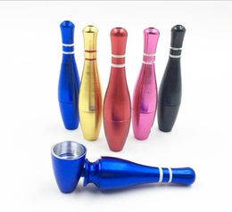 Manufacturer Direct Selling Creative Bowling Pipe Portable Aluminium Alloy Small Pipe Fashionable Fine Metal Tobacco