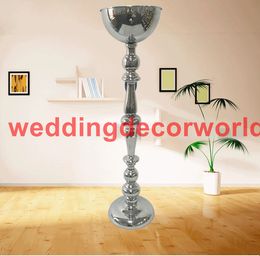 Gold or sliver Candle Holders Metal Candlestick Flower Vase Table Centrepiece Event Flower Rack Road Lead Wedding Decoration decor106