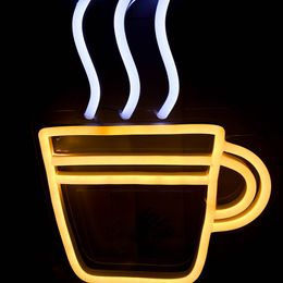 Striped Coffee Mug Sign Drinks Shop Home wall decoration handmade neon light 12 V Super Bright