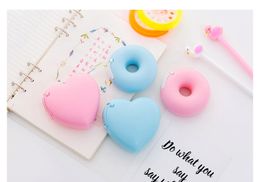 Candy Color Adhesive Tape Love Design Heart / Donut Way Washi Tape Cutter Office Tape Dispenser School Supply free shipping hot sale new