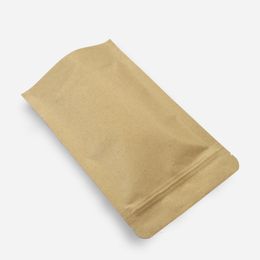 11x18 5cm Brown Kraft Paper Stand Up Package Bag 100pcs lot Zip lock Package Mylar Doypack Zipper Zip Lock Dried Food Snack Packin290z