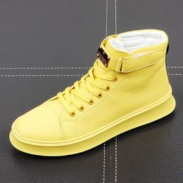 CuddlyIIPanda Men Fashion Casual Ankle Boots Spring Autumn High Top Youth Trending Sneakers Male Luxury Designer Leisure Shoes