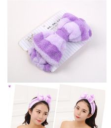 hair bundle coral velvet bow tie butterfly knot hair band belt high elastic face wash beauty hair belt Facial Cleansing Towel stock wholesal