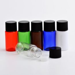 10ml Bottles With Ribbed Black Screw Top Cap, PET Bottles, 10cc PET Container, Plastic Packaging LX8695