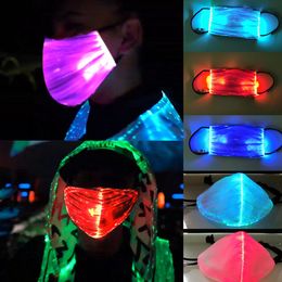 LED Flashing Saful 7 Colours Luminous Light for Men Women Rave Music Party Christmas Halloween Light Up Cycling face mask