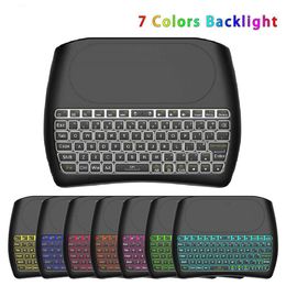 2.4GHz Mini Wireless Keyboard D8 7 Colours Backlight Air Mouse Touchpad Controller for Android TV Box PC