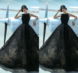 Nigerian Lace Beaded Black Prom Dresses Evening Dress 2019 Jewel Empire Waist Dresses Evening Wear vestidos de fiesta Long Cheap Hot Sale