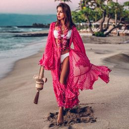 -Donne Costume da bagno Copertura manica Manica Kaftan Tunica Dress Vestito Robe de Plage Solid Bianco Pareo Beach Beach High Collar