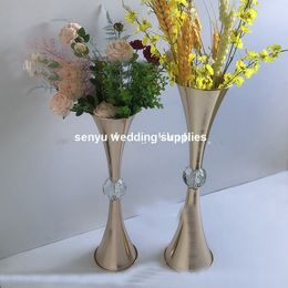 New style Wholesale Tall Silver Metal Flower Stand for crystal Wedding Walkway Aisle Decoration senyu0182