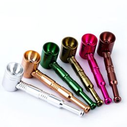 Colorful Mini Aluminum Alloy Removable Portable Filter Smoking Tube Handpipe Innovative Design Dry Herb Tobacco Bowl High Quality DHL