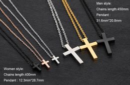Fashion Women Necklace Men Necklace 18k Gold 316L Stainless Steel Cross pendant Necklaces Classical Luxury Chains pendants necklac254h